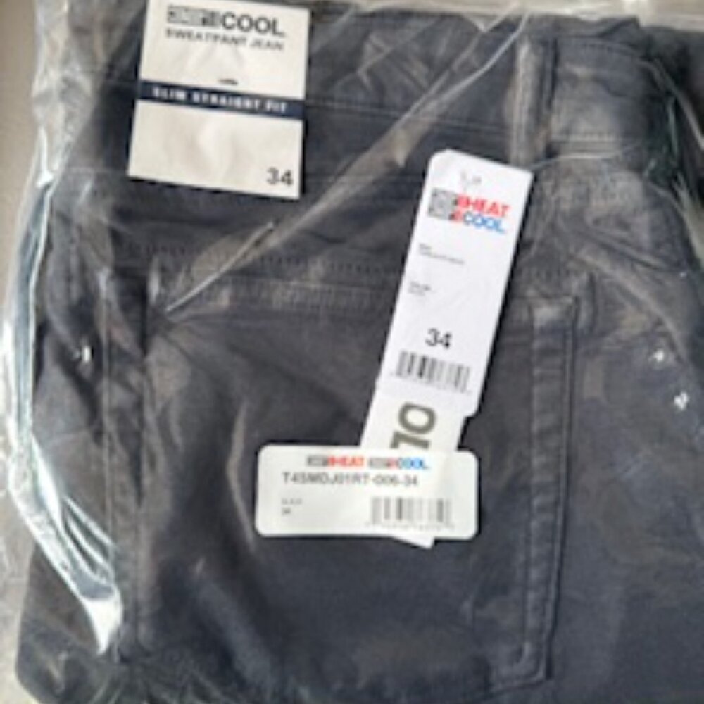 Men's 32 Cool Sweatpant Jeans, Size 34 Black